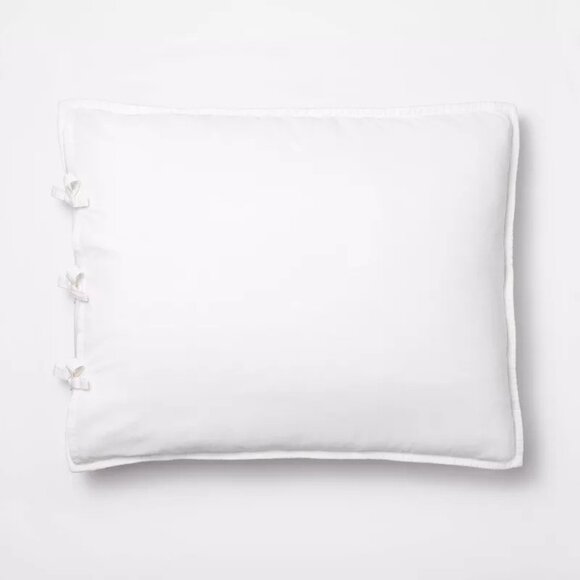 Decorative Border Cotton Slub Quilt Sham Neutral Floral -Threshold Studio McGee - Picture 4 of 5